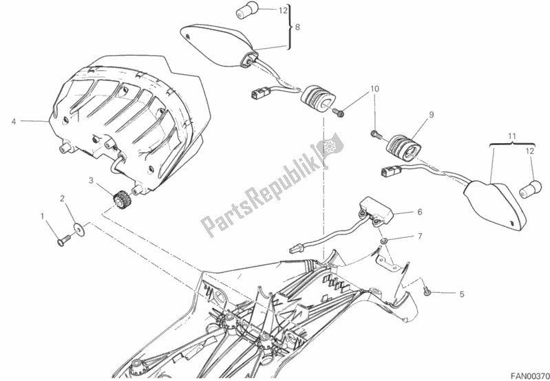 Alle onderdelen voor de Achterlicht van de Ducati Multistrada 950 USA 2019